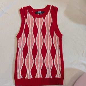Eva Franco Red and Pink Sleeveless Top